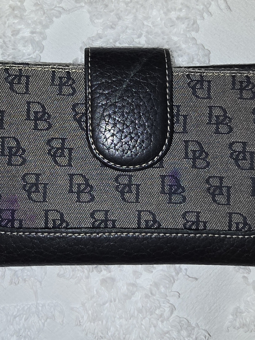 Dooney Bourke Black and Brown Monogram Womens Wallet Clutch